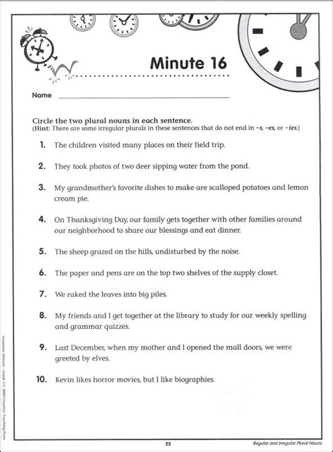 Grammar Minutes Grade 5 Answer Key Epub