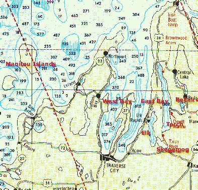 Grand Traverse Bay Depth Chart
