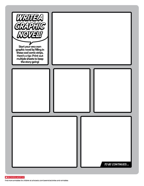 Graphic Novel Template Printable