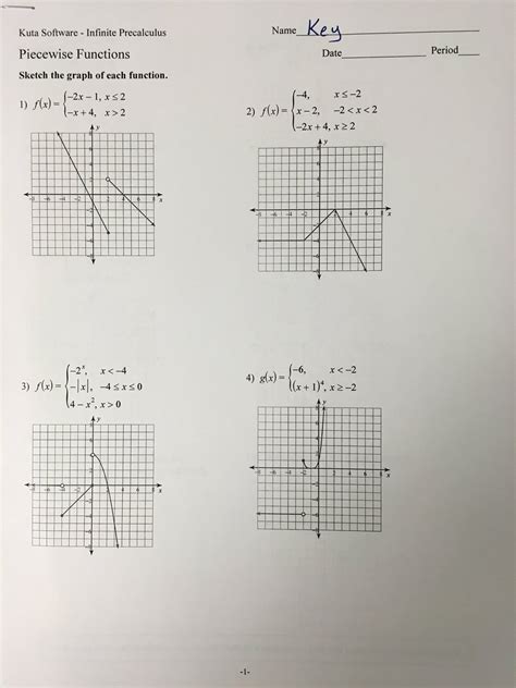 Graphing Piecewise Functions Answer Key Doc