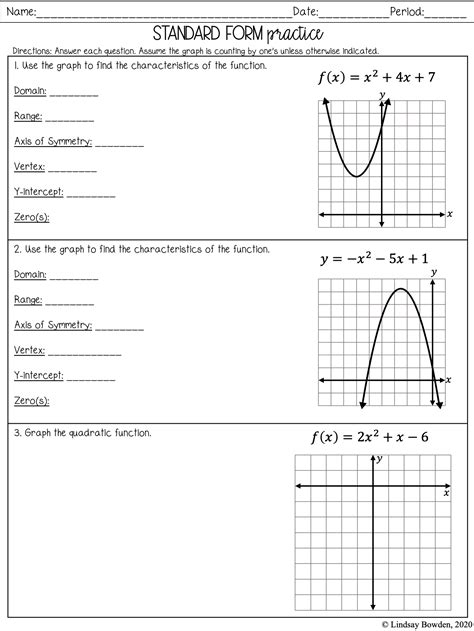 Graphing Quadratics Worksheet With Answers Doc