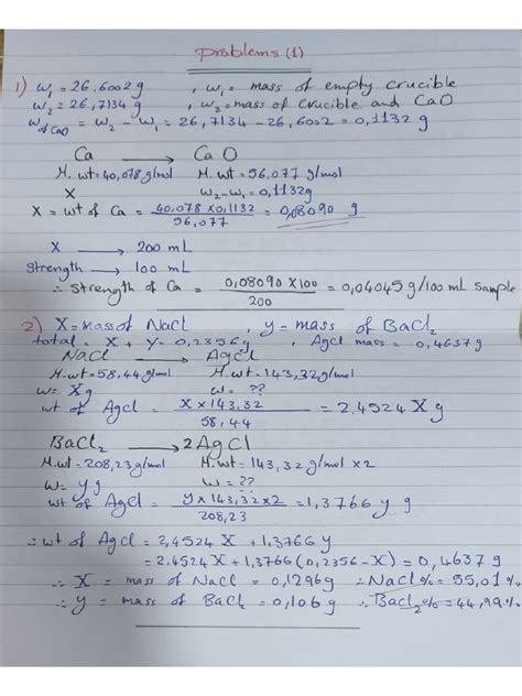 Gravimetric Analysis Problems With Answers Epub