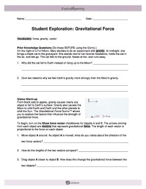 Gravitational force gizmo answer key Ebook PDF