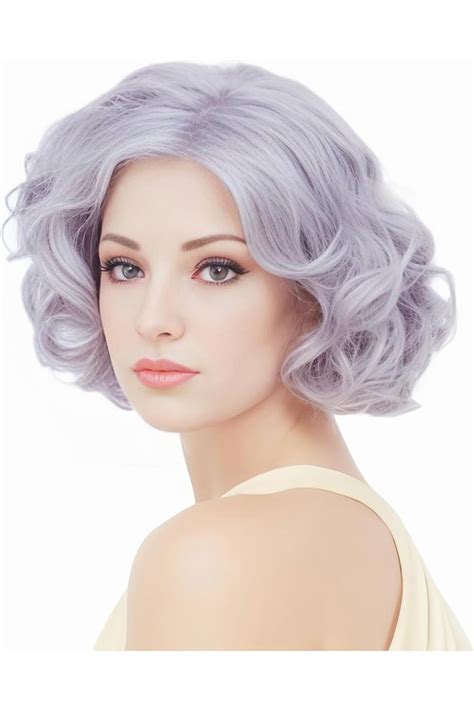 Gray Short Curly Synthetic Wig: Embracing Silver Sophistication