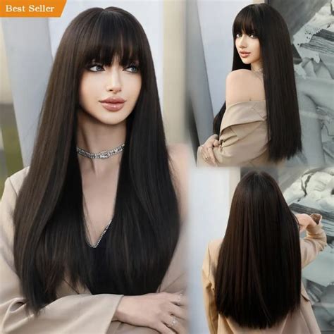 Great 10" Straight With Bangs Synthetic Wigs