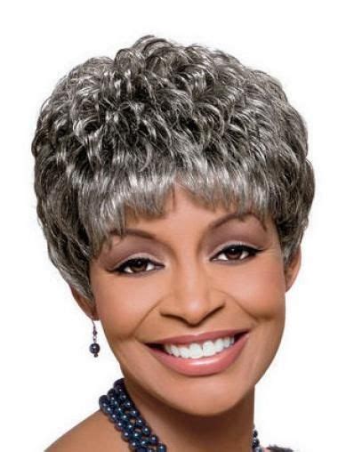 Great Curly Short Synthetic Grey Wigs