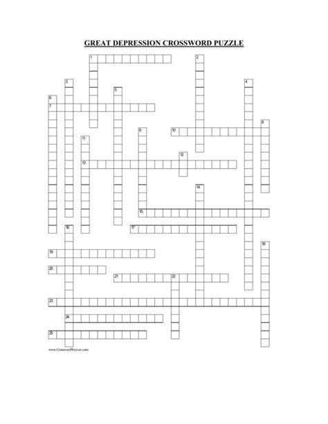 Great Depression Begins Crossword Answer Key Reader