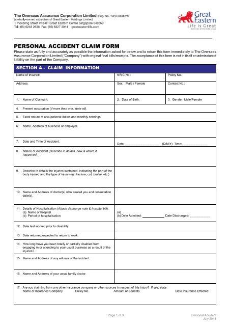 Great Eastern Life Insurance Claim Form - How to File a Claim Effortlessly