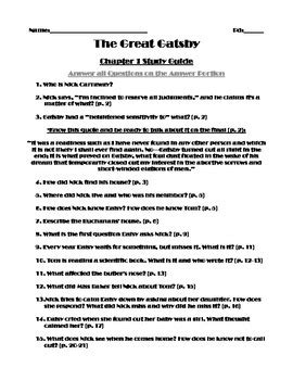 Great Gatsby 5 9 Study Guide Answers PDF