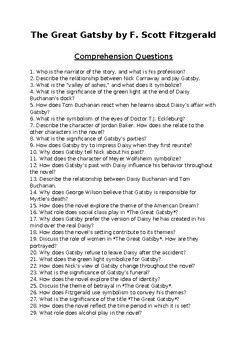 Great Gatsby Comprehension Check Answers Kindle Editon