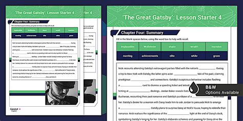 Great Gatsby Lesson 2 Handout 4 Answers Kindle Editon