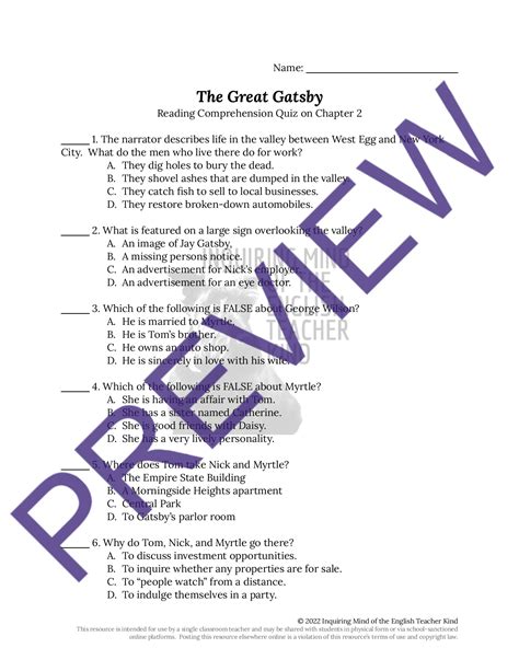 Great Gatsby Supplementary Materials Answer Key Epub