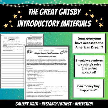 Great Gatsby Supplementary Materials Answers Doc