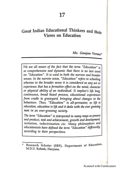 Great Indian Educational Thinkers Reader