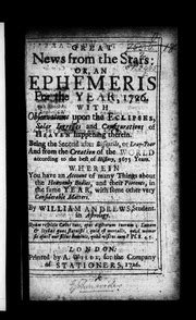 Great News from the Stars Or an Ephemeris for the Year 1726 by William Andrews Reader