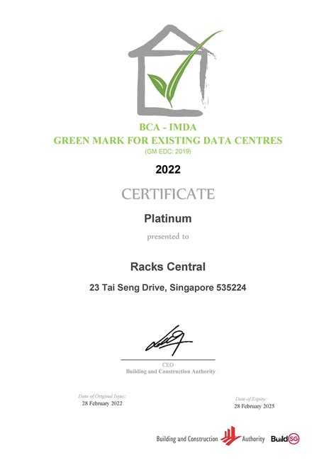 Green Mark Platinum Certification: