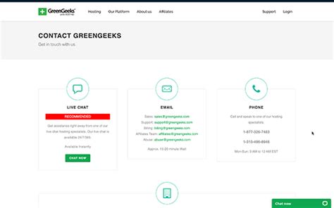 GreenGeeks customer support options and contact methods