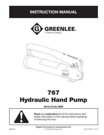 Greenlee 767 Repair Manual Ebook Epub