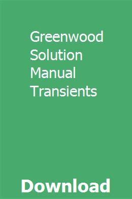 Greenwood Solution Manual Transients PDF