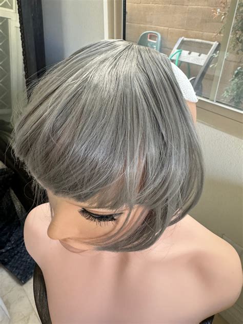 Grey Clip In Bangs