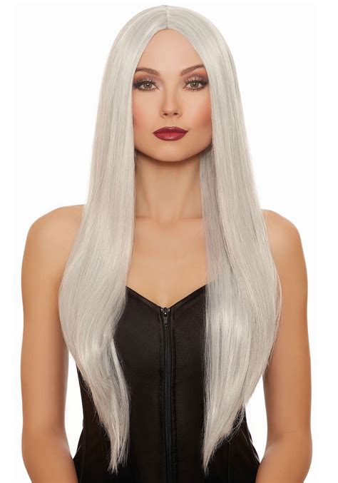 Grey Lady Long Straight Wigs