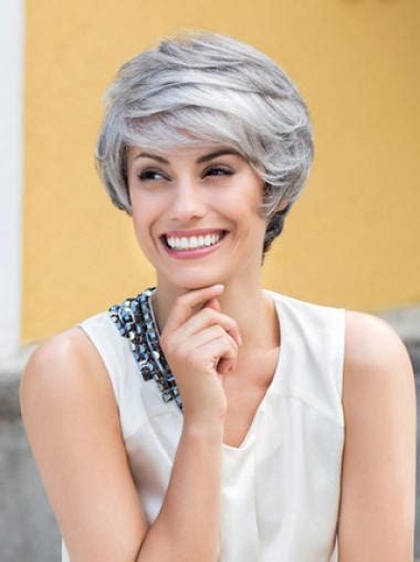 Grey Lady Short Smooth Lace Front Wigs