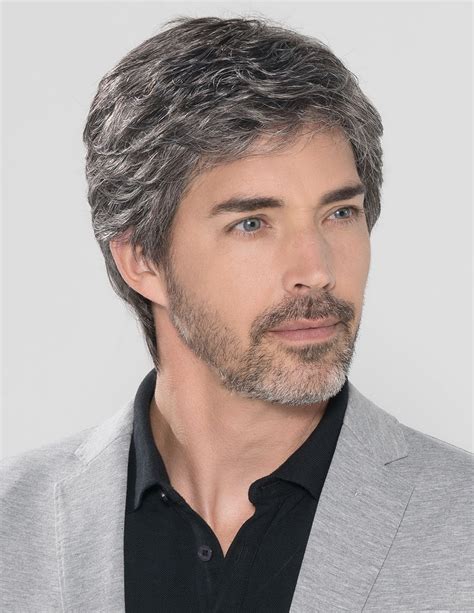 Grey Mens Wigs 4" Lace Front Remy Human Hair Wigs