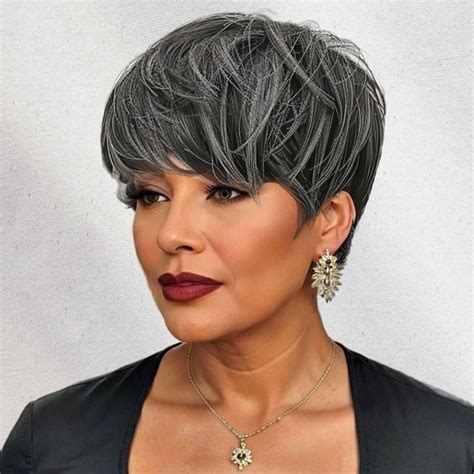 Grey Pixie Power: Embracing Style with 6" Synthetic Wigs