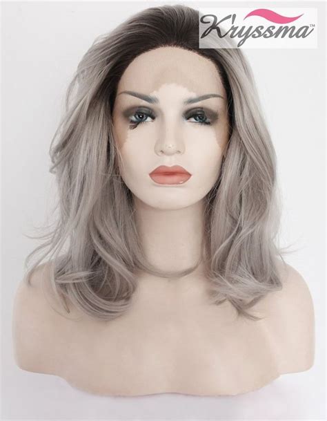 Grey Silver Wigs 12" Wavy Bobs: Synthetic 2025