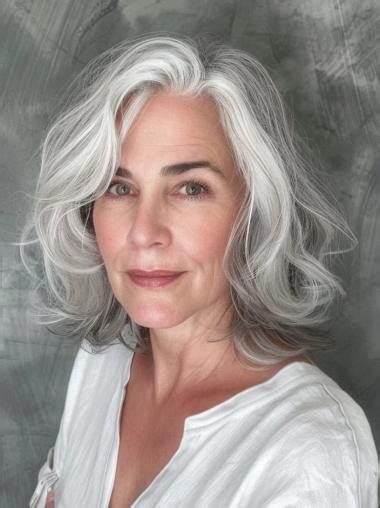 Grey Silver Wigs Bobs Synthetic 12" Wavy Wigs