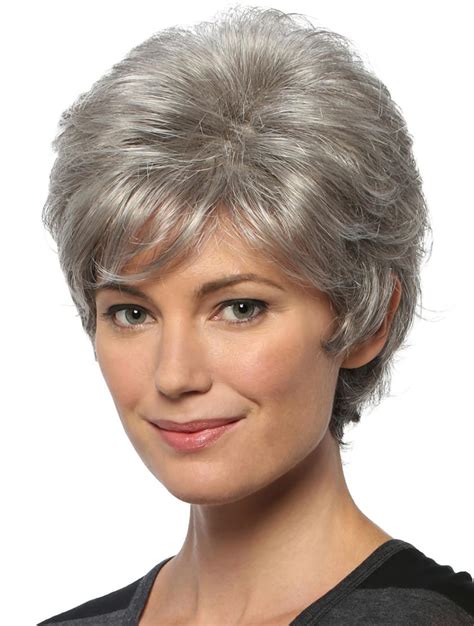 Grey Wavy 8" Capless Short Wigs