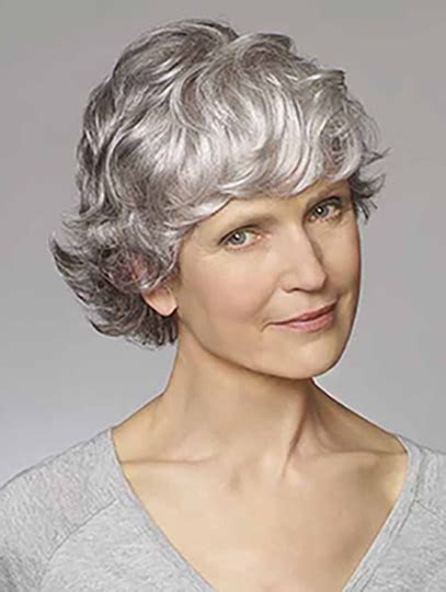 Grey Wavy 8" Synthetic Classic Monofilament Wig