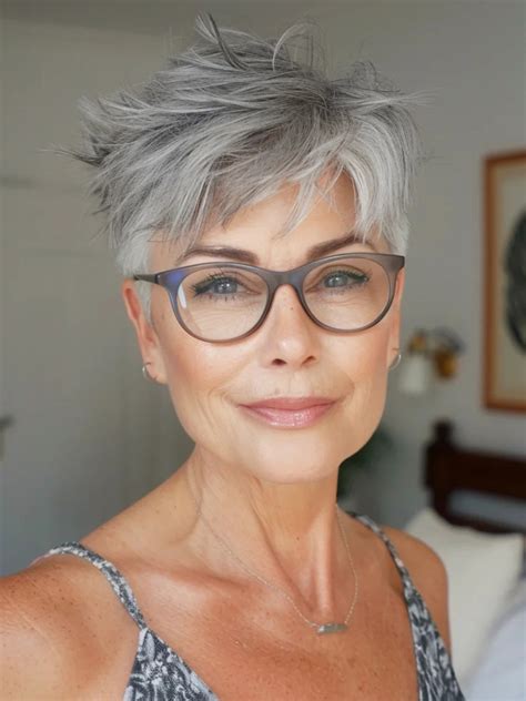 Grey Wig For Women Synthetic Boycuts 4" Cropped Wigs