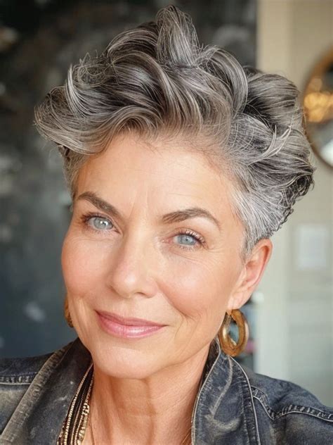 Grey Wig Short 4" Monofilament Boycuts Wigs