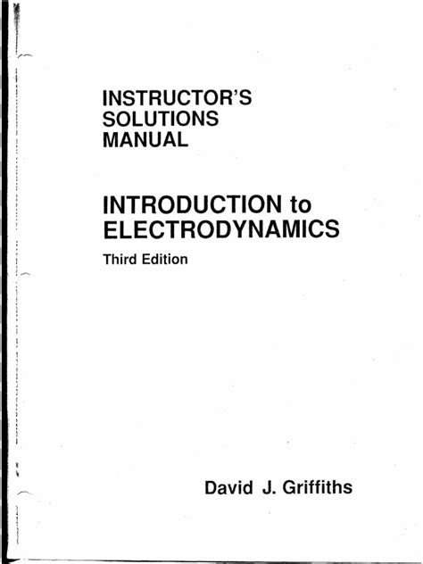 Griffiths Solutions Manual Of Vector Analysis Epub