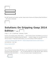 Gripping gaap 2014 edition graded question solutions Ebook Kindle Editon