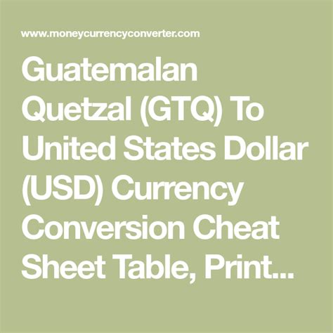 Guatemalan Dollars to US Dollars: A Comprehensive Guide to Currency Conversion