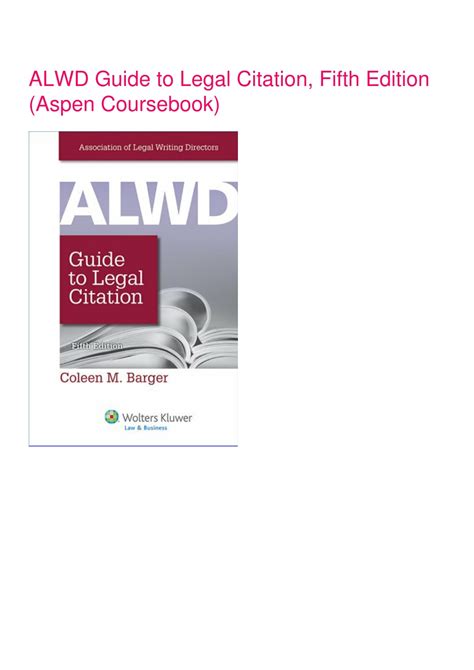 Guide Legal Citation Fifth Coursebook Epub