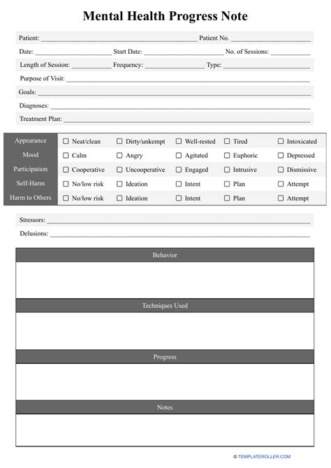 Guide Mental Health Progress Notes Template Ebook Reader