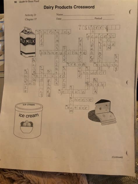 Guide To Good Food Chapter 17 Dairy Products Crossword Answers PDF