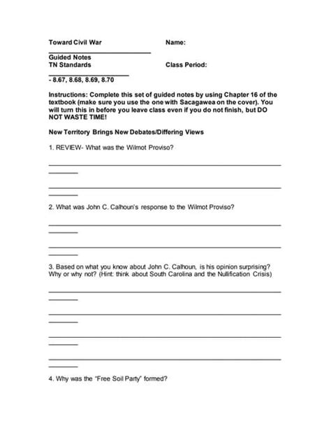 Guided Activity Toward Civil War Answer PDF