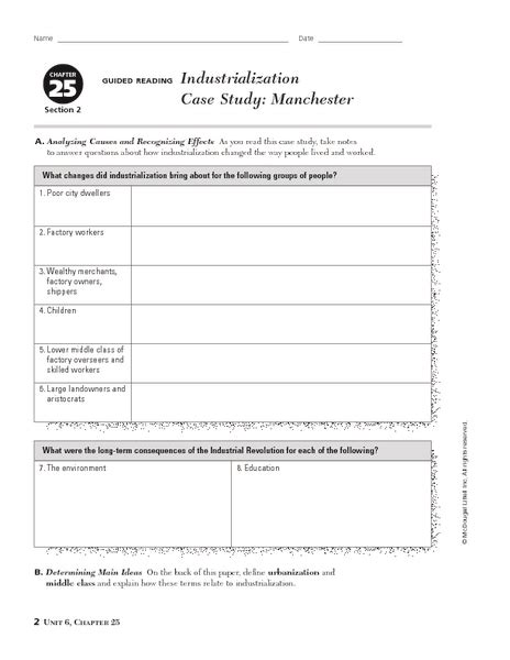 Guided Industrialization Case Study Manchester Answer Key Reader