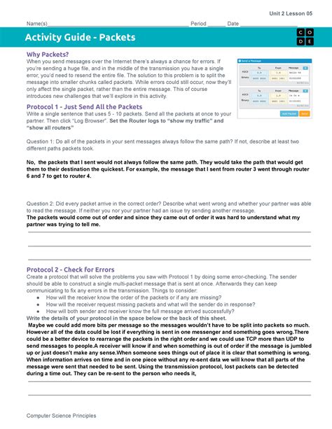 Guided Packet Answers Kindle Editon