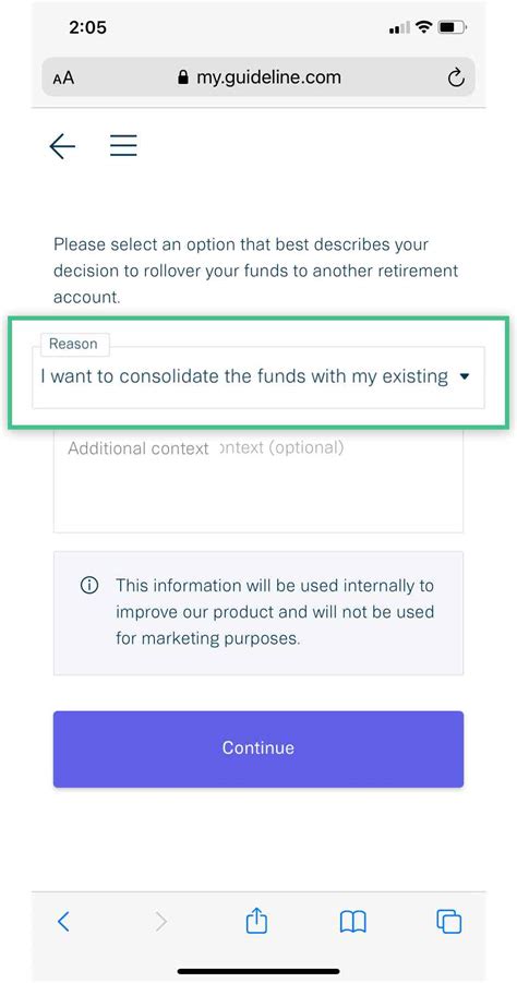 Guideline Rollover Financial Institution