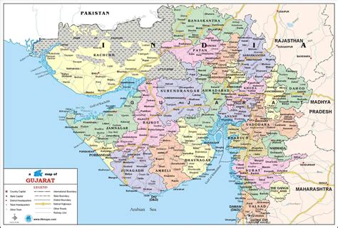 Gujarat Political and Road Guide Map PDF