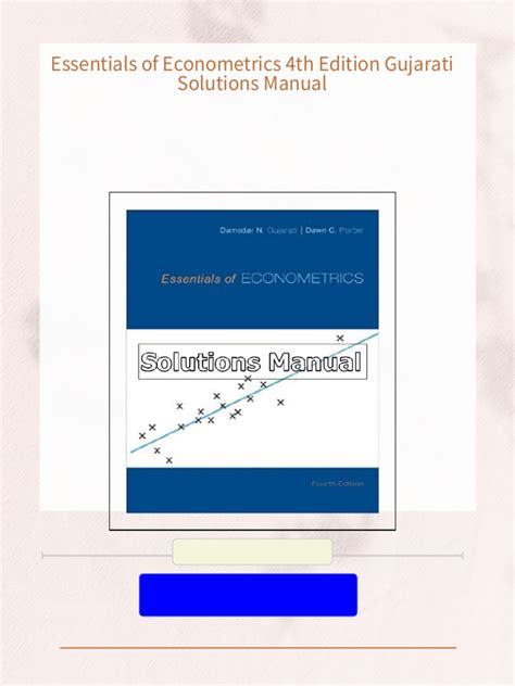 Gujarati Econometrics Solutions Kindle Editon