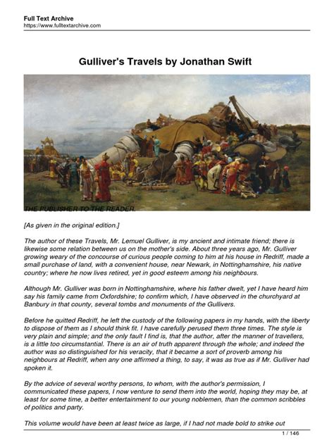 Gulliver's Travels PDF Part 1: An Epic Journey to Lilliput and Brobdingnag