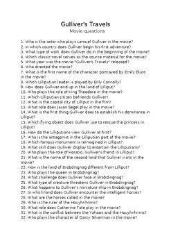 Gulliver Travels Questions Answers Epub