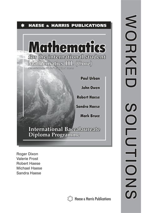 HAESE AND HARRIS MATHEMATICS STUDIES WORKED SOLUTIONS Ebook Kindle Editon