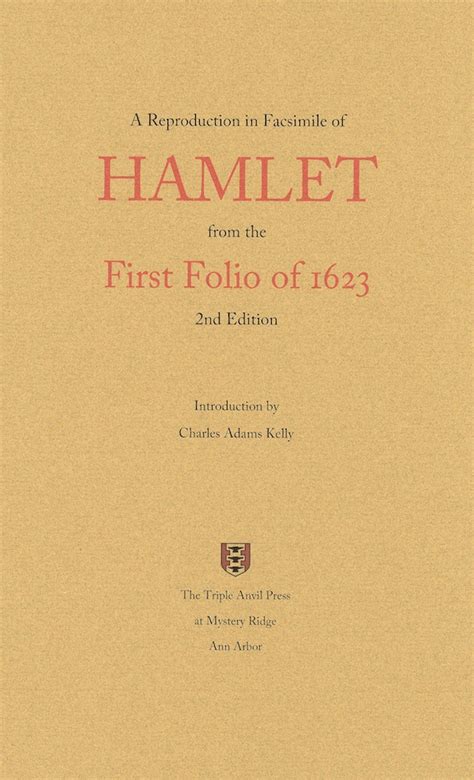 HAMLET The Text of the First Folio 1623 PDF